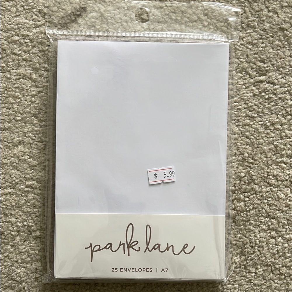 (BUY 2/$7) Park Lane Elegant White Stationery Envelopes